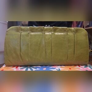 Leather Apple green hobo wallet
